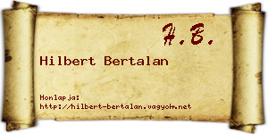 Hilbert Bertalan névjegykártya
